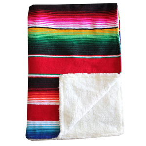 Sherpa Throw Blanket Mexian Style Baby Toddler Blanket - Thick Fuzzy Warm Soft Blankets And Throws for Babys