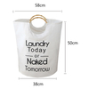 Savvydeco Dirty Laundry Storage Bag With Bamboo Handle