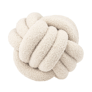 Boucle White Cream Knot Cushion White Faux Fur Poodle Look Knot Cushion for Decoration