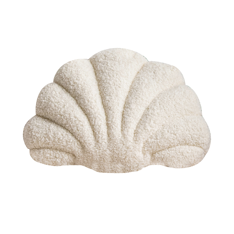 Cute Soft Shell Decorative Pillows, Faux Fur Shell Shaped Cushions Home Textile Supplier