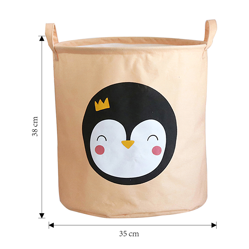 Savvydeco Kids Laundry Round Storage Basket With Animal Printed